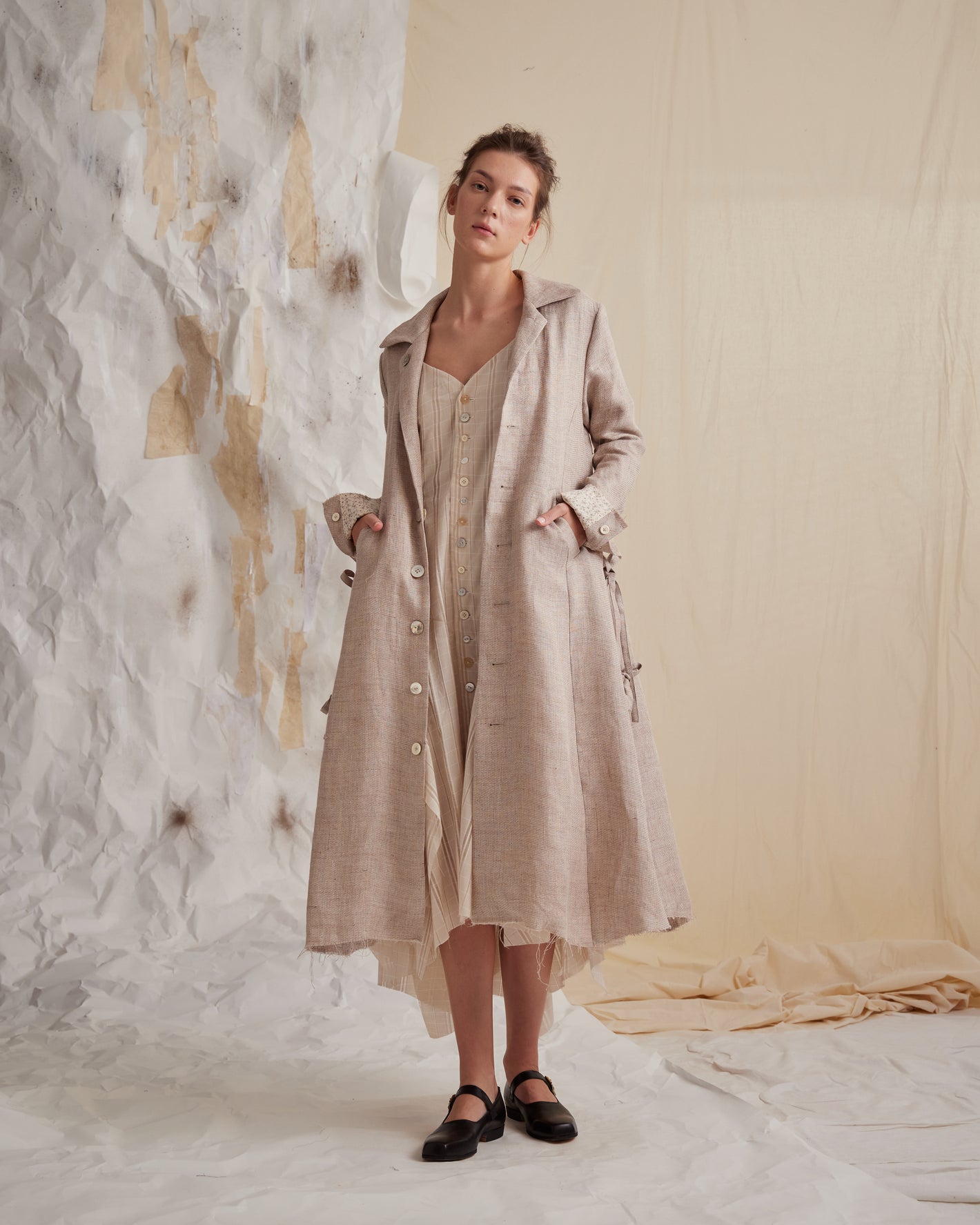 A Tentative Atelier SS23 Lookbook Womens long brown coat