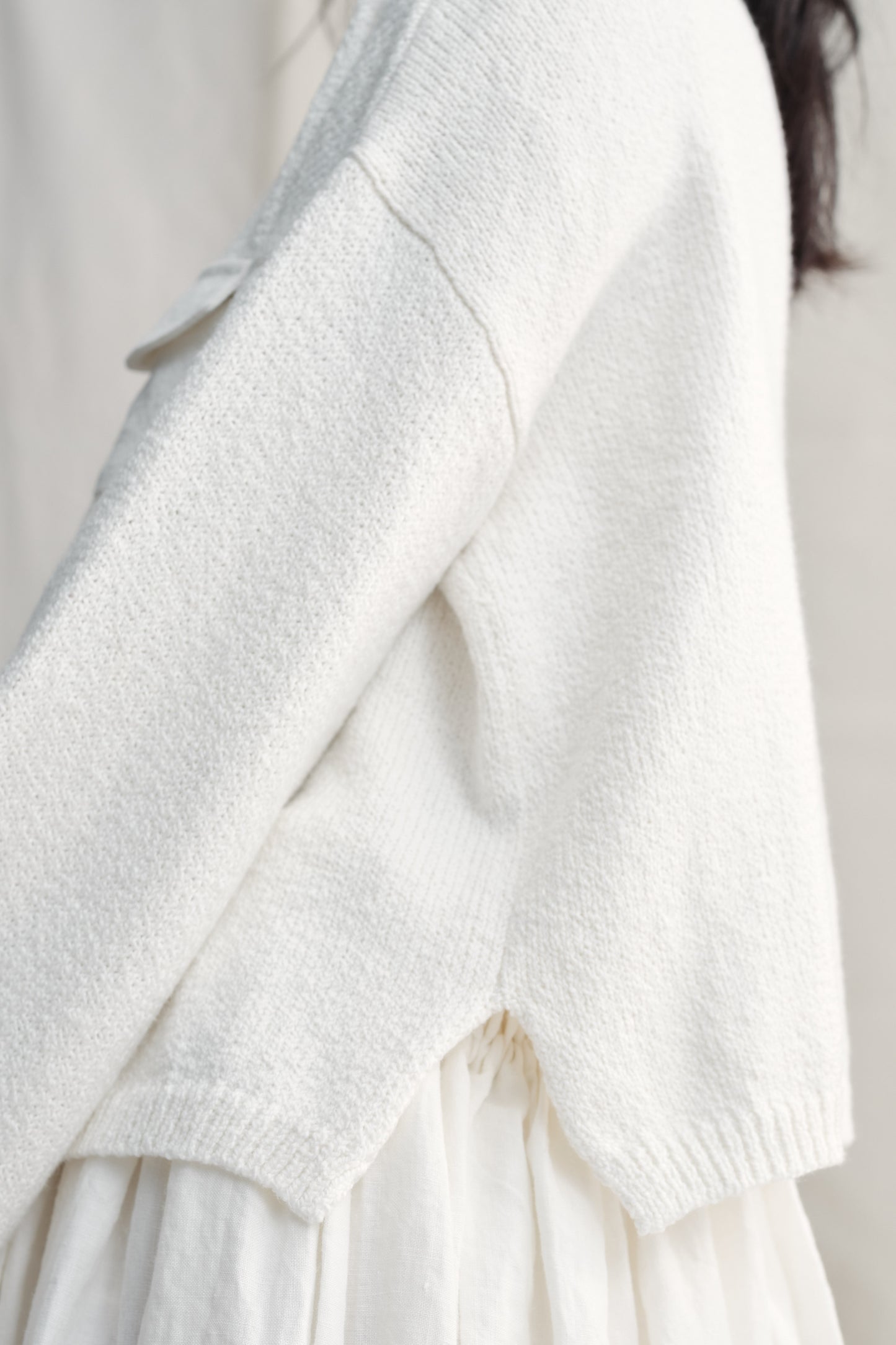 Loose Cropped Pocket Cardigan