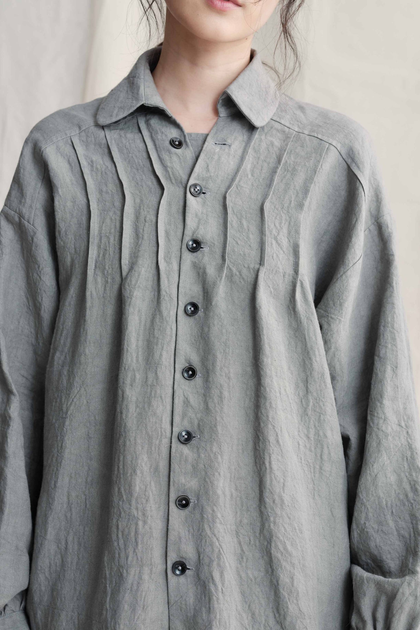 2 Layers Opening Oversize Shirt