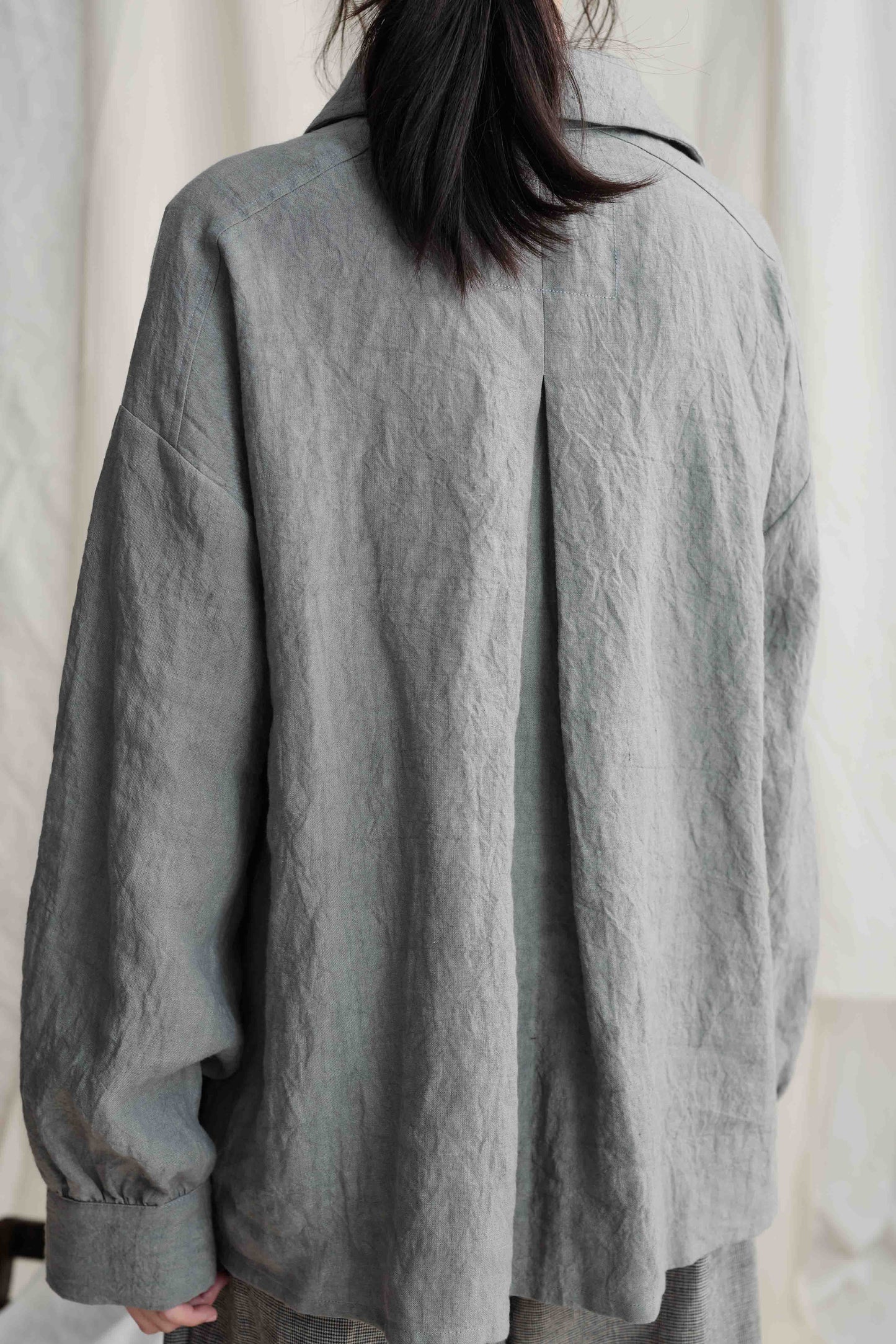 2 Layers Opening Oversize Shirt