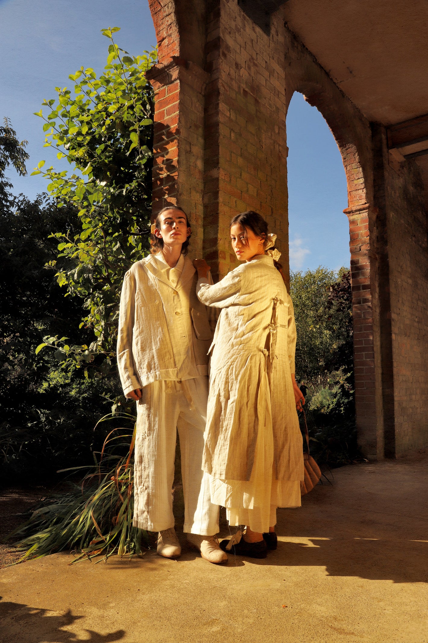 A Tentative Atelier SS24 Lookbook Mens and Womens white, cream ensembles