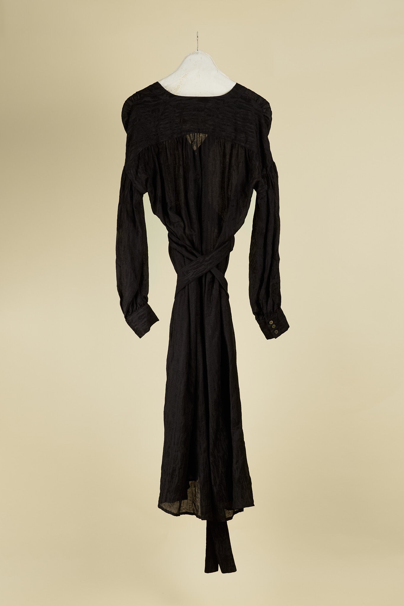 Oversize Jacquard Drape Buttoned Dress
