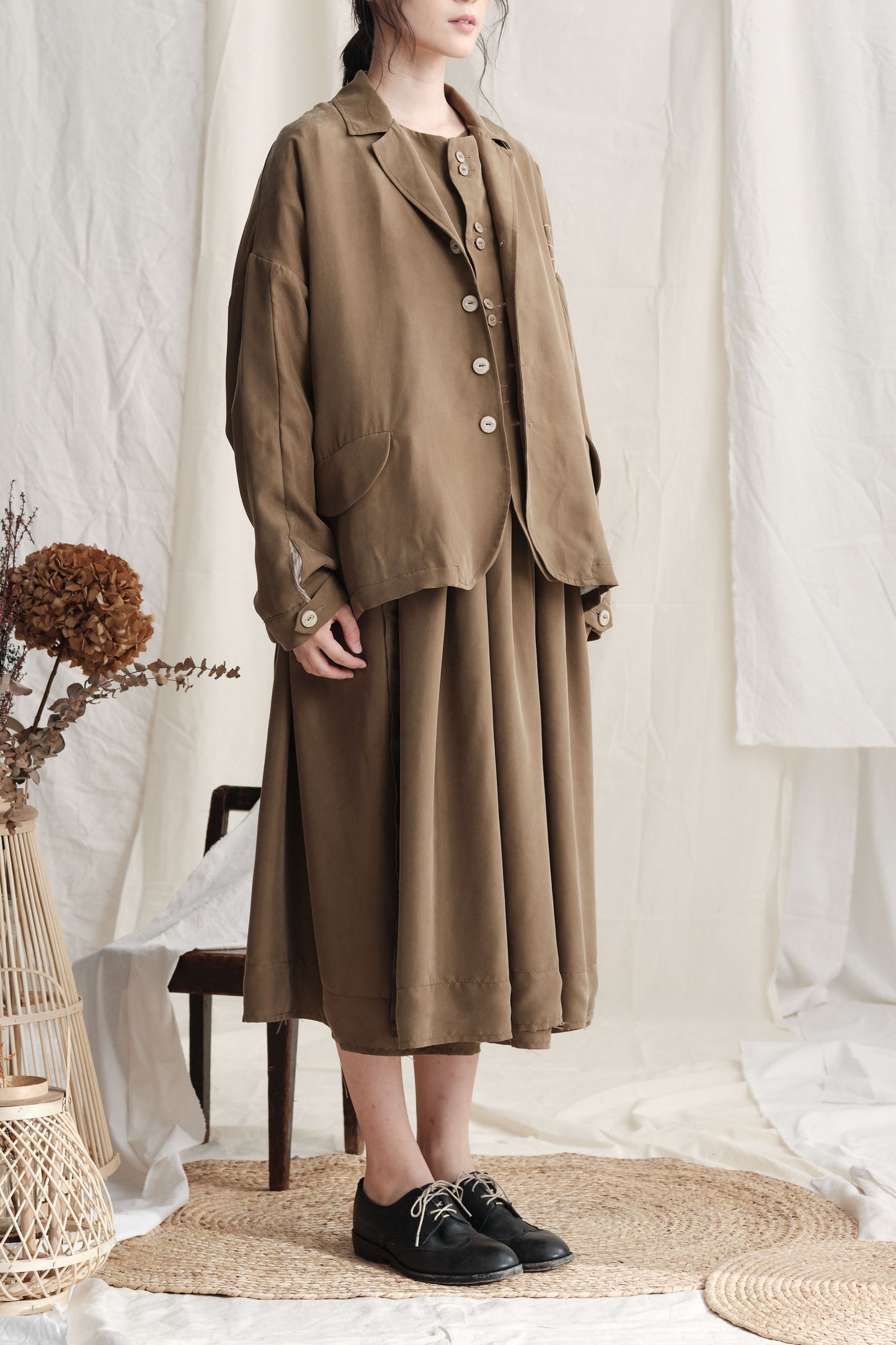 "G" Hand Embroidery Oversize Jacket