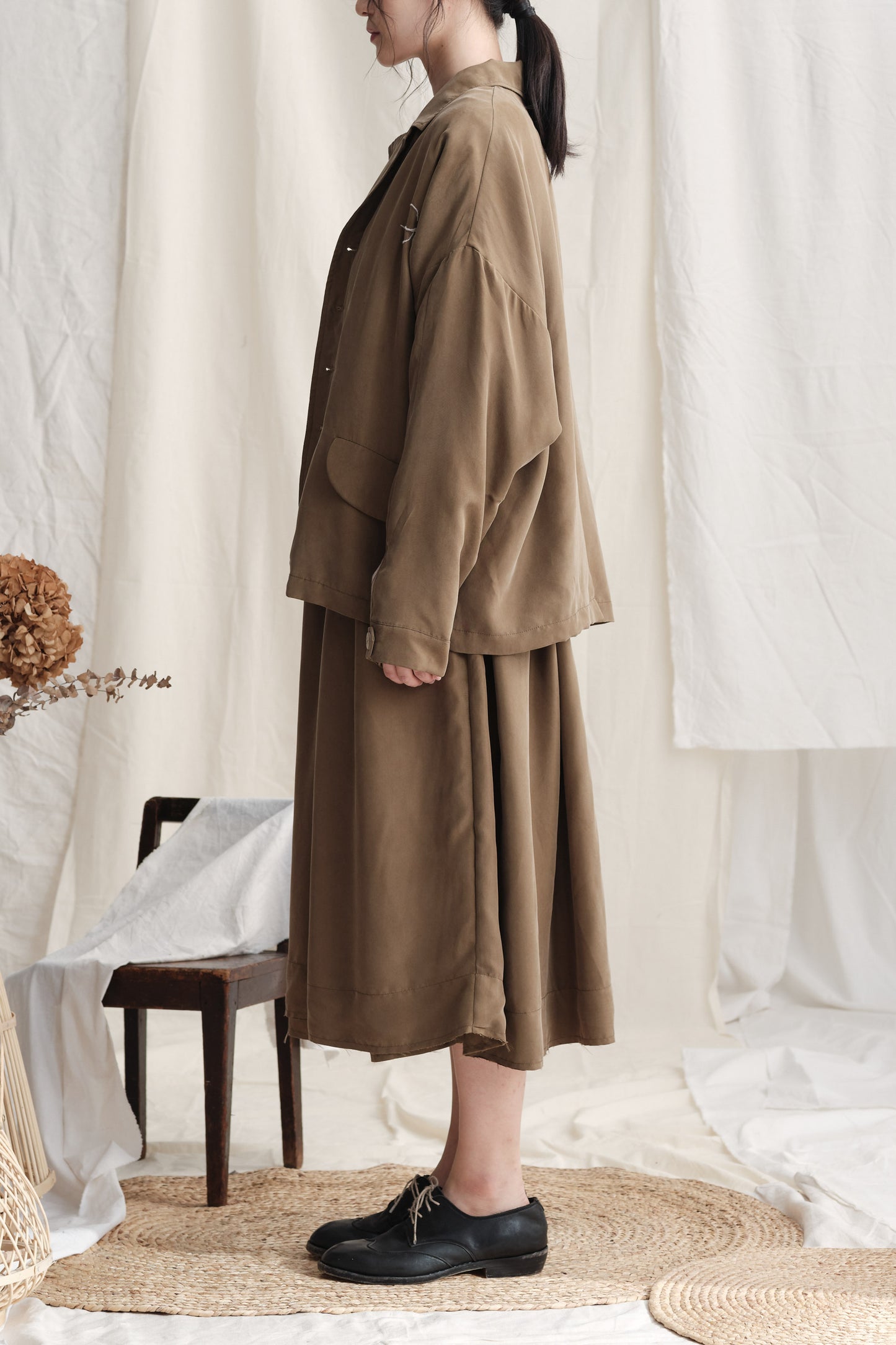 "G" Hand Embroidery Oversize Jacket