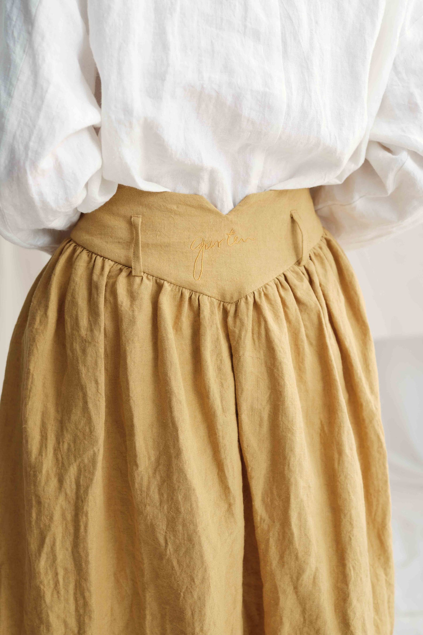 Gathers Buttoned Skirt