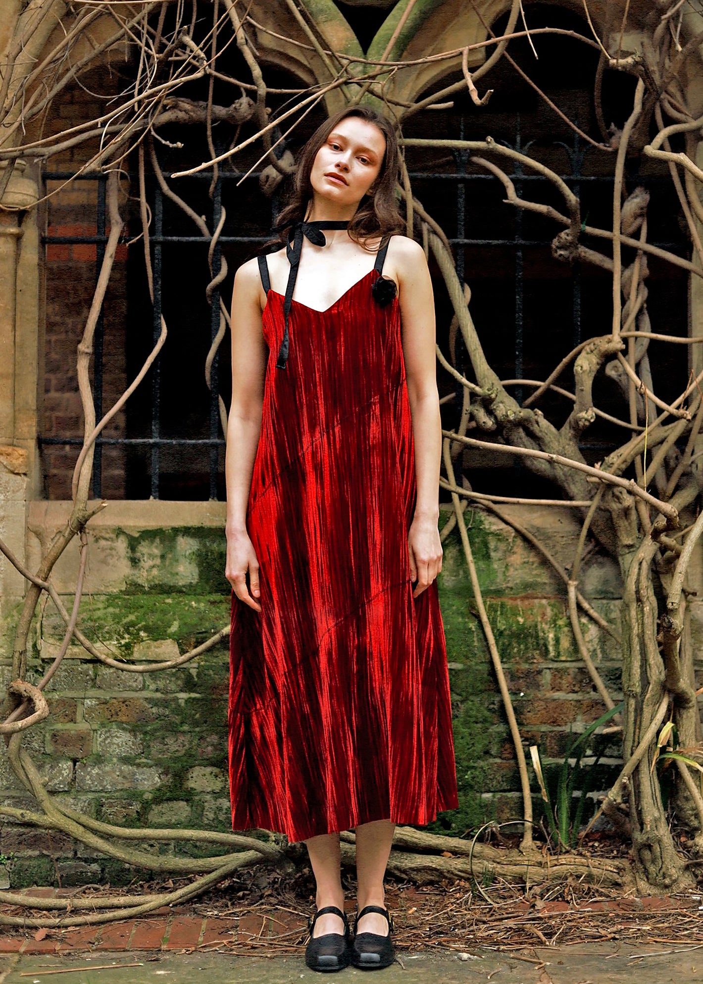 A Tentative Atelier AW23 Lookbook Womens red velvet dress