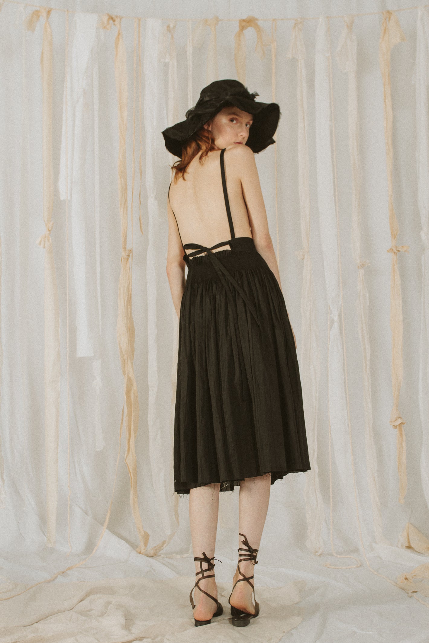 A Tentative Atelier SS18 Lookbook Womens back of a low back strap dress