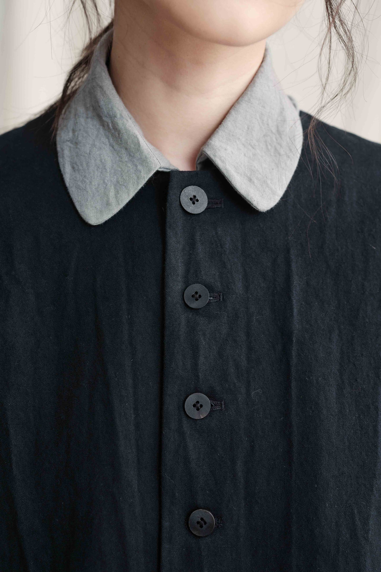 Unisex Collarless Jacket with "Garten" Embroidery