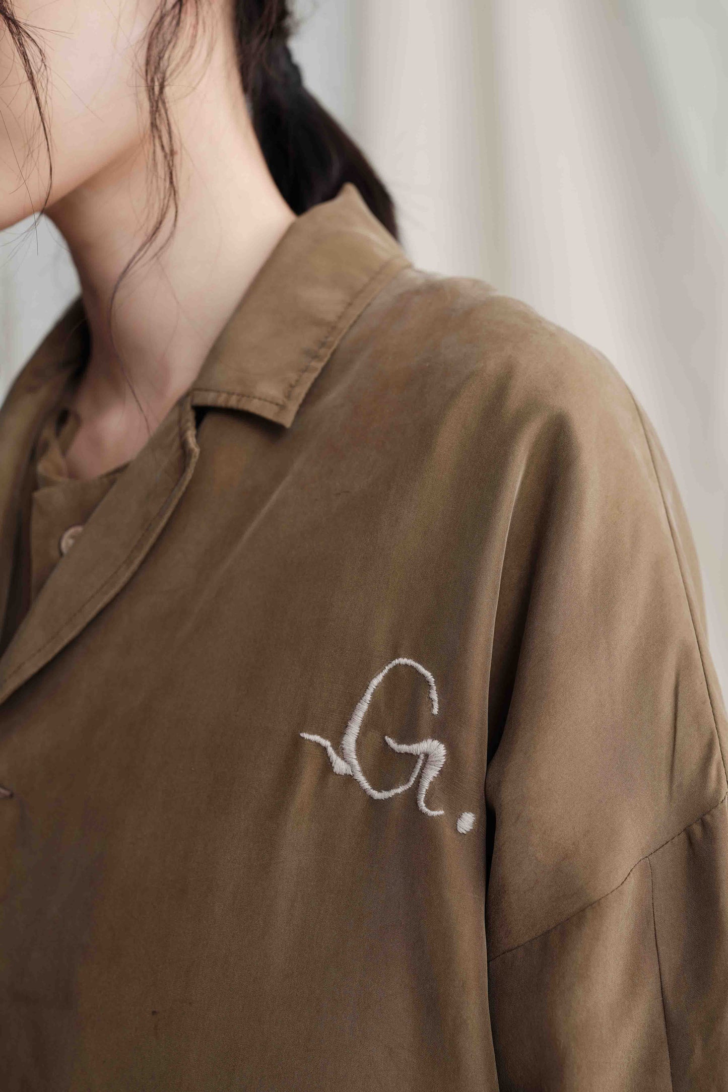 "G" Hand Embroidery Oversize Jacket