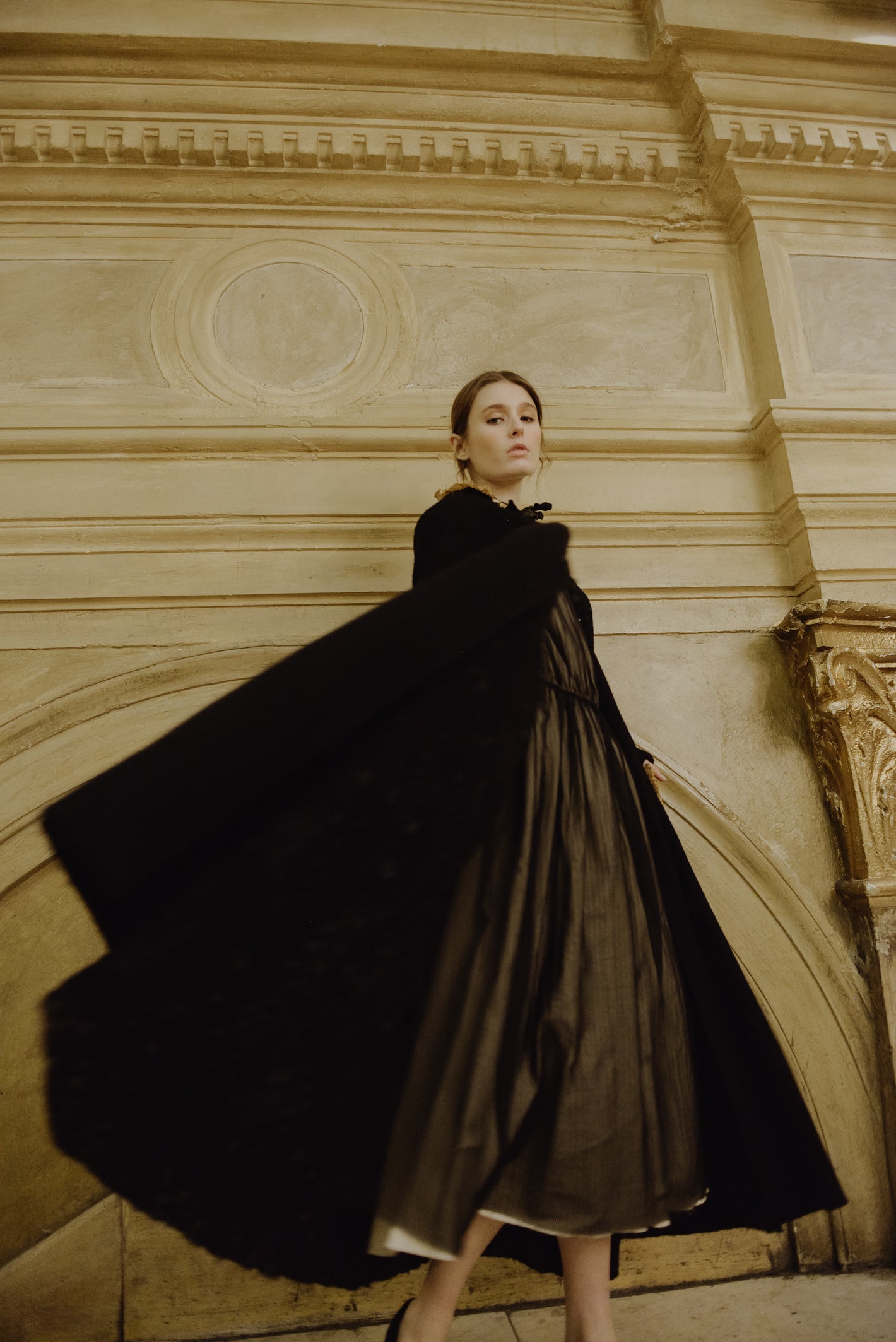A Tentative Atelier AW19 Lookbook Womens crop of a black coat