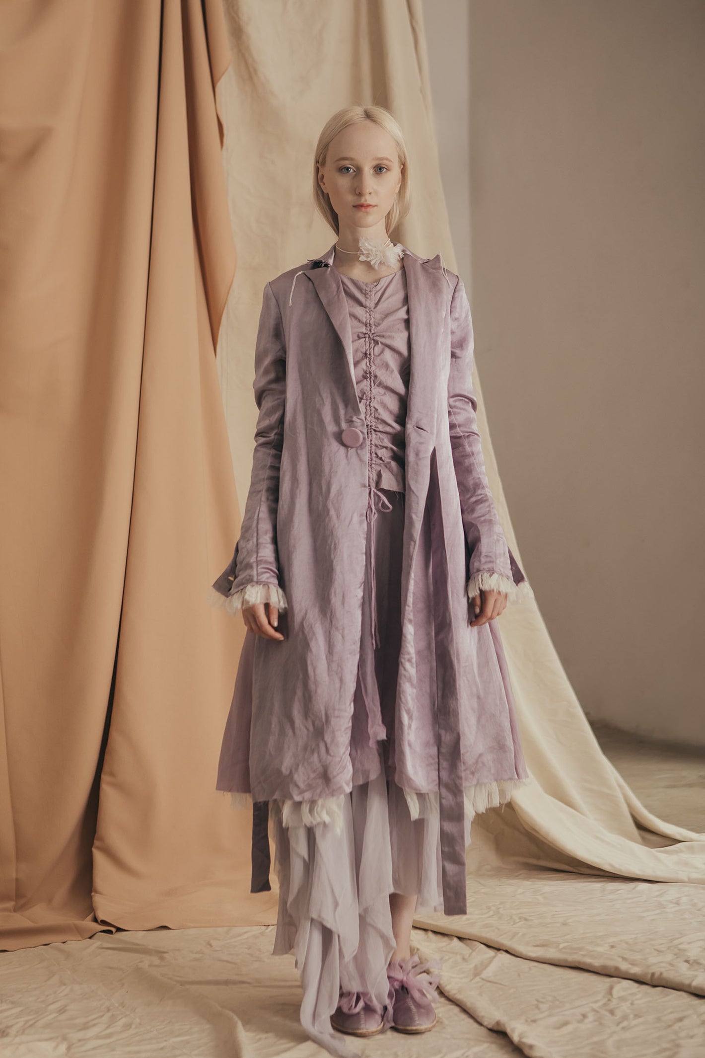 A Tentative Atelier SS20 Lookbook Womens lavender coat